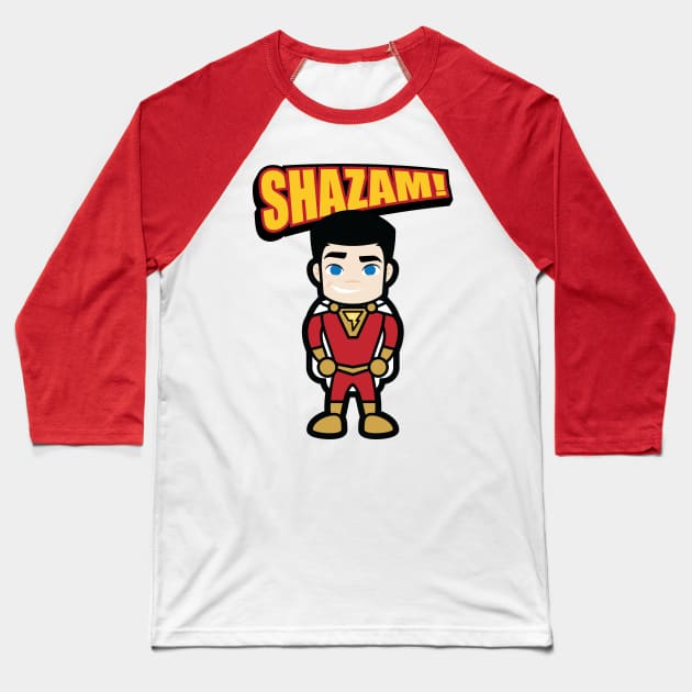 Tooniefied Shazam! Baseball T-Shirt by Tooniefied